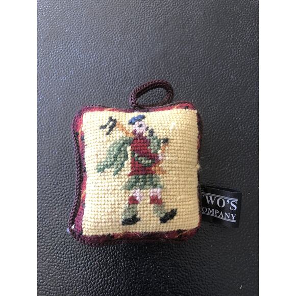 Two's Company 12 Days Of Christmas Mini Needlepoint Pillow Ornament Replacement - Picture 1 of 3